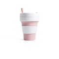 Folding silicone straw cup 350ml